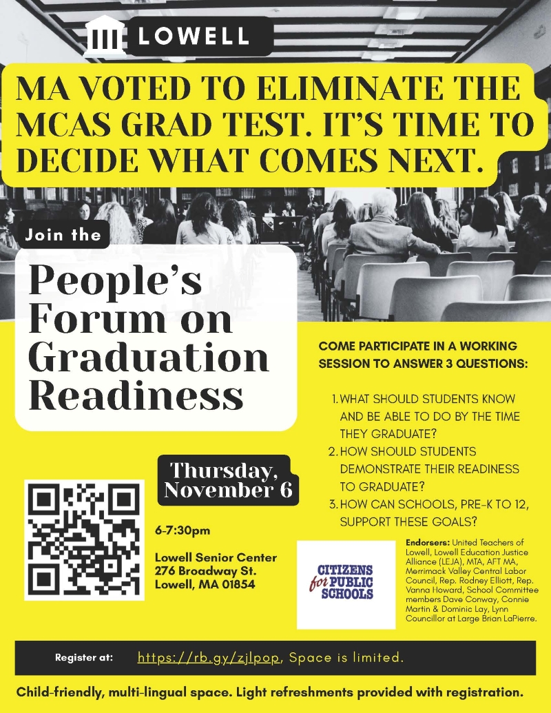 Lowell MCAS event flier